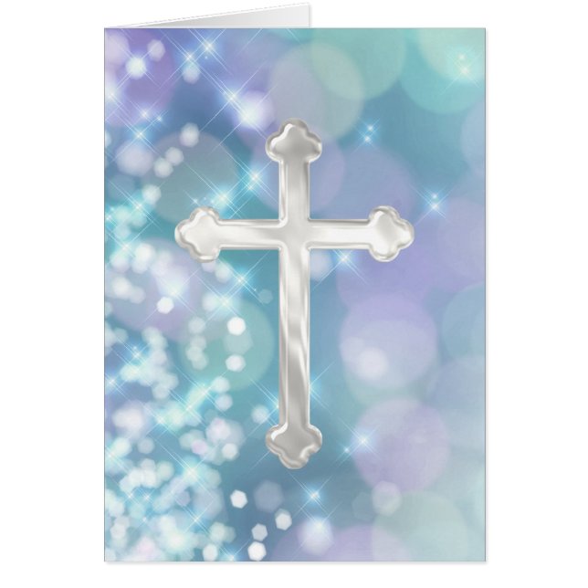Pearly Cross with Blue Sparkle (Front)