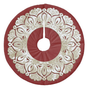 Pearly Filigree Edge with Any Colour Fleece Tree Skirt