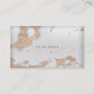 Pearly Ivory Silver Beige Grey Marble Glam Vip Business Card