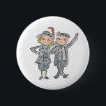 Pearly King and Queen 6 Cm Round Badge<br><div class="desc">Pearly King and Queen</div>