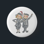 Pearly King and Queen 6 Cm Round Badge<br><div class="desc">Pearly King and Queen</div>