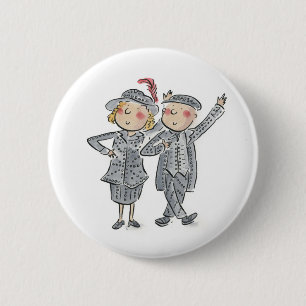 Pearly King and Queen 6 Cm Round Badge