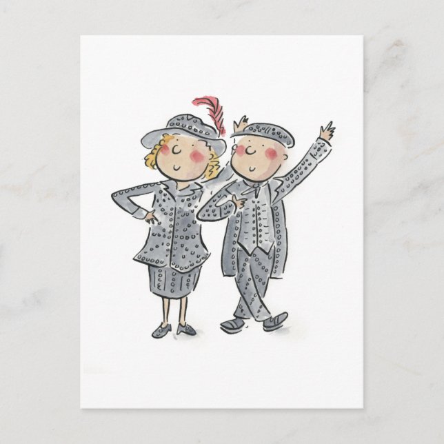 Pearly King and Queen Postcard (Front)