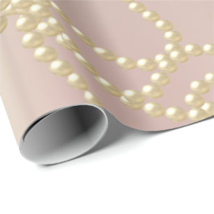 Pearly Pearls Ivory Creamy Bridal Wedding Birthday Wrapping Paper