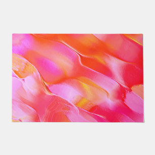 Pearly pink and orange polished rock doormat