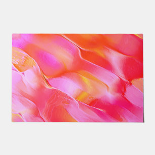 Pearly pink and orange polished rock doormat