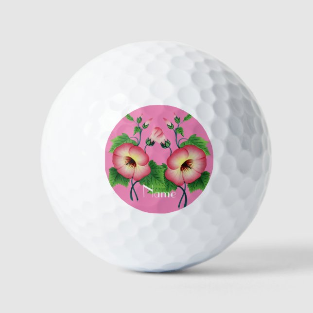 Pearly Pink Flowers Thunder_Cove Golf Balls (Front)