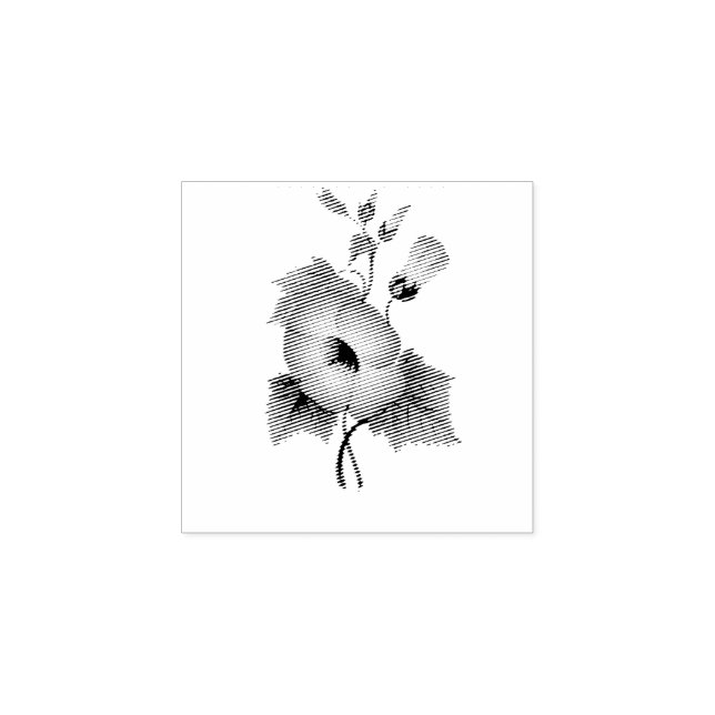 Pearly Pink Flowers Thunder_Cove  Rubber Stamp (Imprint)