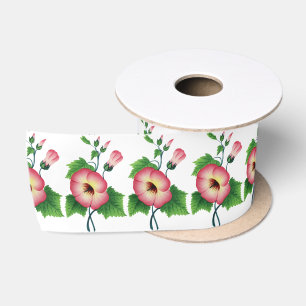 Pearly Pink Flowers Thunder_Cove Satin Ribbon
