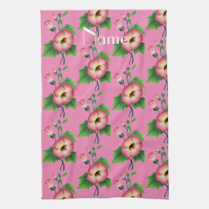 Pearly Pink Flowers Thunder_Cove Tea Towel