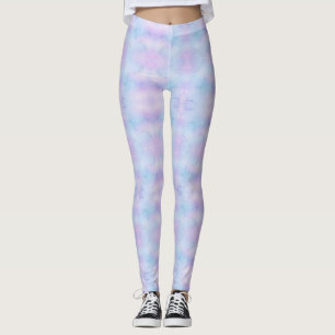 Pearly Psychedelic Pastel Lavender Blue Pink Leggings
