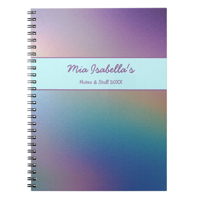Pearly Shimmer Notebook Customisable (Front)