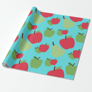 pears and apples fruit pattern wrapping paper