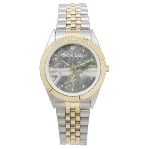 Pears And Hitching Post Black White Personalised Watch