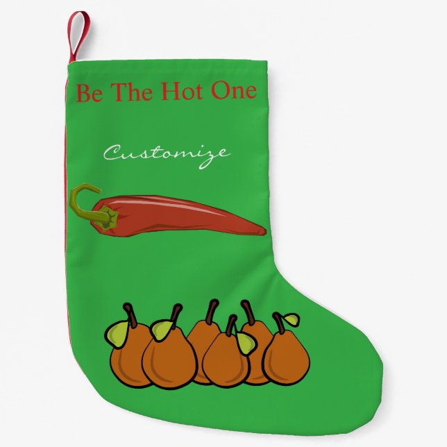 Pears and Hot Chilli Thunder_Cove Small Christmas Stocking (Front)