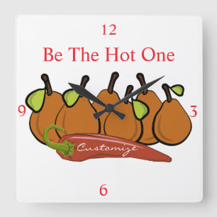 Pears and Hot Chilli Thunder_Cove Square Wall Clock