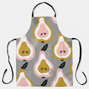 Pears background. Hand drawn illustration. Seamles Apron