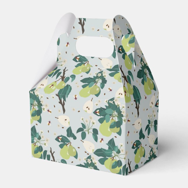 Pears & Bees in a Botanical Floral Garden Kitchen Favour Box (Front Side)