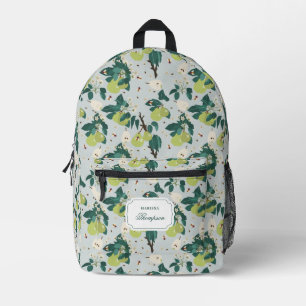 Pears & Bees in a Botanical Floral Garden  Printed Backpack