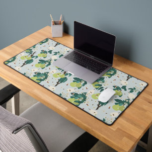 Pears & Bees in a Floral Garden Kitchen Desk Mat