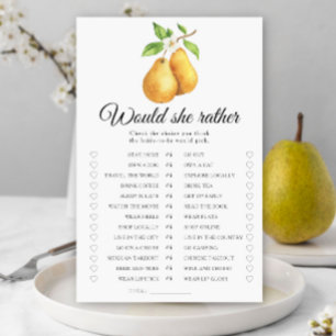 Pears Bridal shower Would she rather game