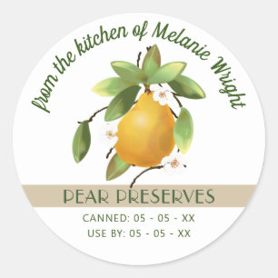 Pears Fruit Canning Classic Round Sticker
