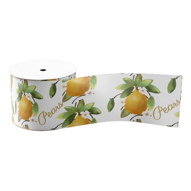 Pears Fruit Grosgrain Ribbon (Spool)