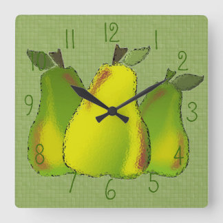Pears Glass (tiled) Wall Clock