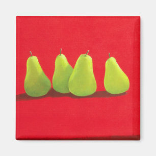 Pears on Red Cloth Magnet