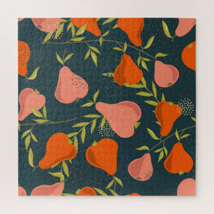 Pears Overlap: Colourful Vintage Wallpaper Jigsaw Puzzle