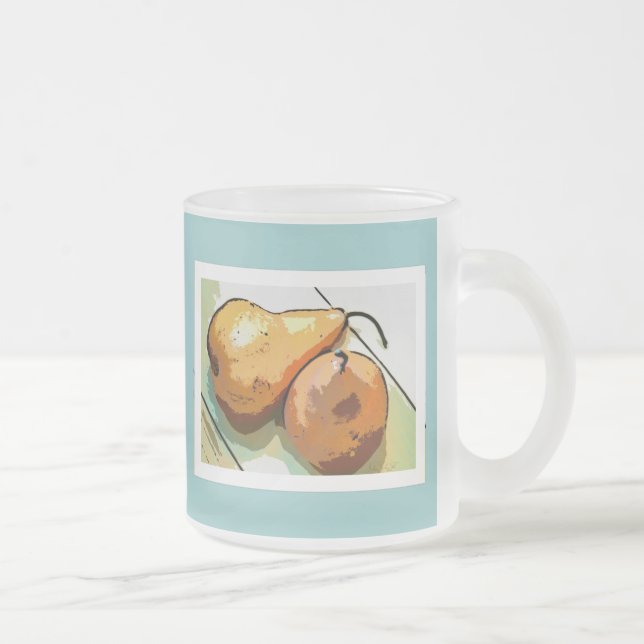 Pears Pair Frosted Glass Coffee Mug (Right)