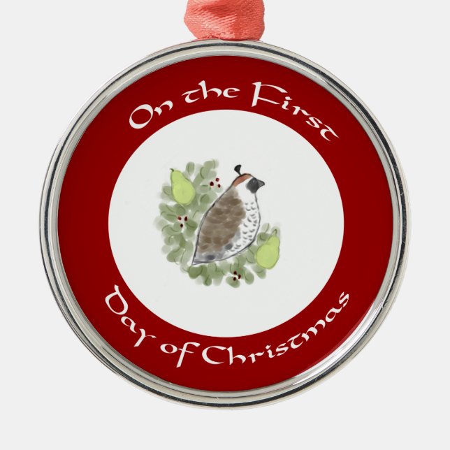 Pears & Partridge First Day of Christmas Ornament (Front)