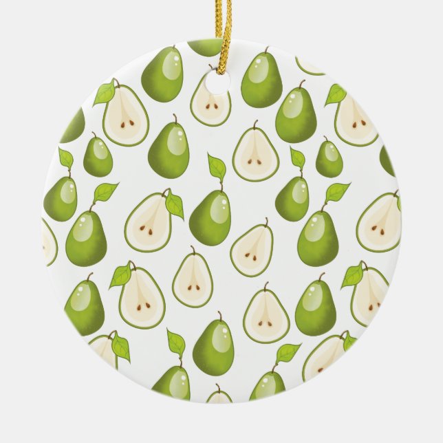 Pears Pattern Ceramic Tree Decoration (Front)