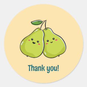 Pears Say Thank You Classic Round Sticker