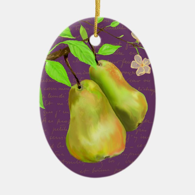 Pears Script Ornament (Front)