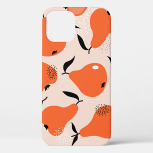 Pears seamless pattern. Hand drawn illustration wi iPhone 12 Case