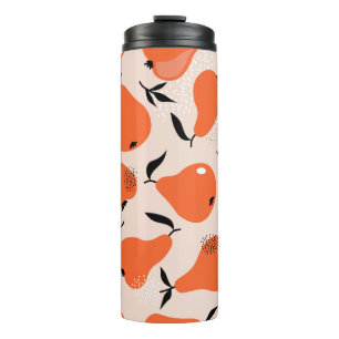 Pears seamless pattern. Hand drawn illustration wi Thermal Tumbler