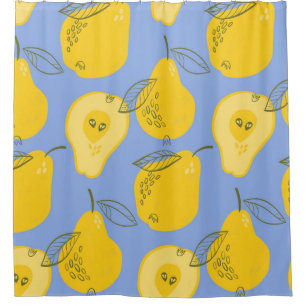 Pears seamless pattern shower curtain