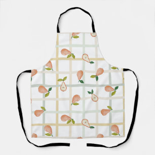 Pears summer picnic plaid gingham neutral apron