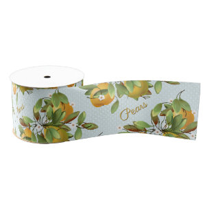 Pears Tropical Fruit Grosgrain Ribbon
