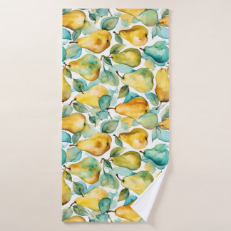 Pears Watercolor Art Bath Towel Set
