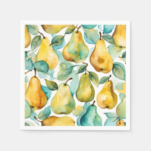 Pears Watercolor Art Napkin