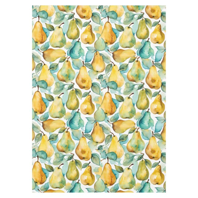 Pears Watercolor Art  Tablecloth (Front)