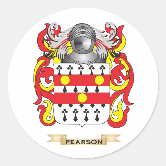 Pearson Coat of Arms (Family Crest) Classic Round Sticker (Front)