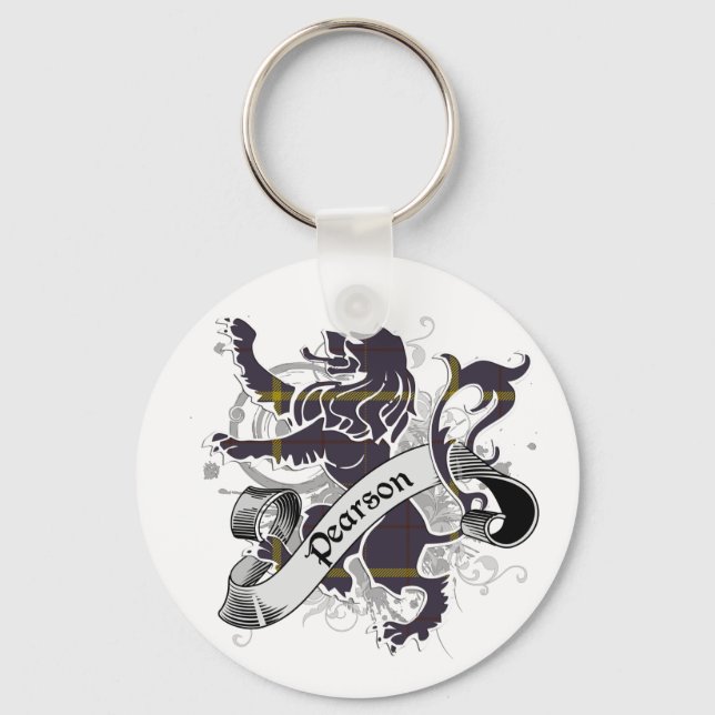 Pearson Tartan Lion Key Ring (Front)