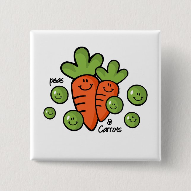 Peas And Carrots 15 Cm Square Badge (Front)