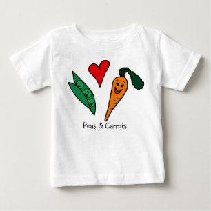 Peas and Carrots Love Cute Green and Orange Tshirt