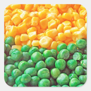 Peas and sweetcorn square sticker