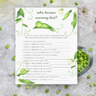peas baby shower - Who knows mummy best
