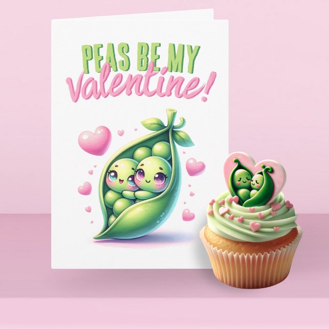 Peas Be My Valentine Funny Love Card (Creator Uploaded)
